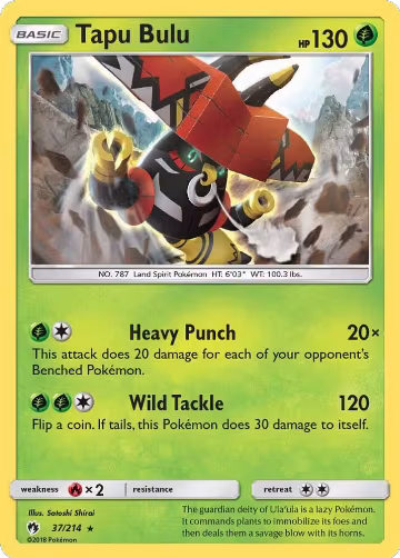 Tapu Bulu (37/214), SM - Lost Thunder — Pokémon card price