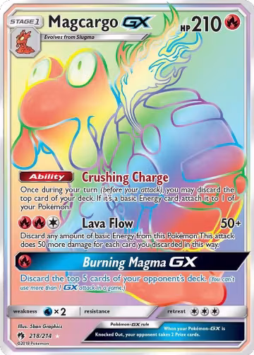 Magcargo GX (Secret) (218/214), SM - Lost Thunder — Pokémon card price