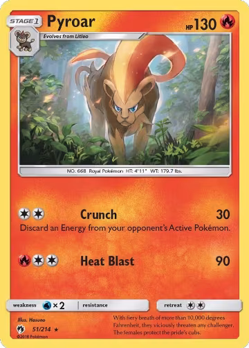 Pyroar (51/214), SM - Lost Thunder — Pokémon card price