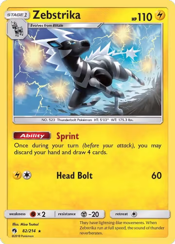 Zebstrika (82/214), SM - Lost Thunder — Pokémon card price
