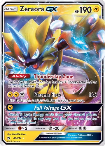 Zeraora GX (86/214), SM - Lost Thunder — Pokémon card price