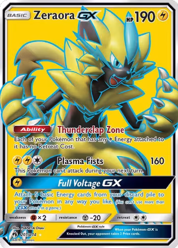 Zeraora GX (Full Art) (201/214), SM - Lost Thunder — Pokémon card price