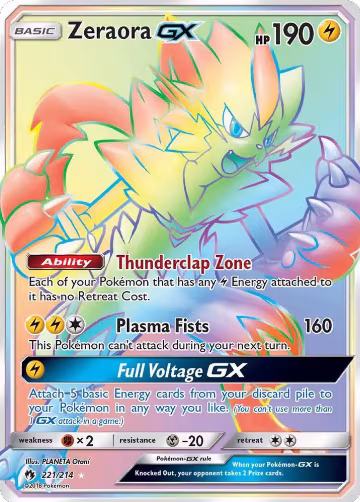 Zeraora GX (Secret) (221/214), SM - Lost Thunder — Pokémon card price