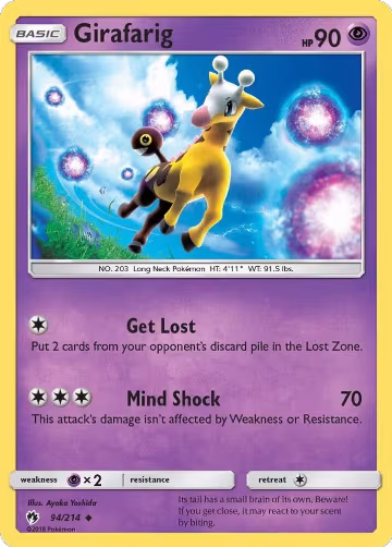 Girafarig (94/214), SM - Lost Thunder — Pokémon card price