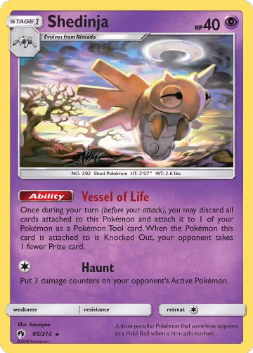 Shedinja (95/214), SM - Lost Thunder — Pokémon card price