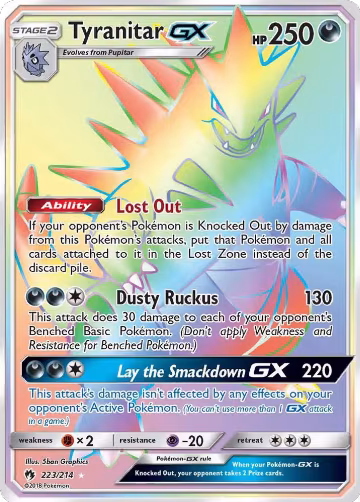 Tyranitar GX (Secret) (223/214), SM - Lost Thunder — Pokémon card price