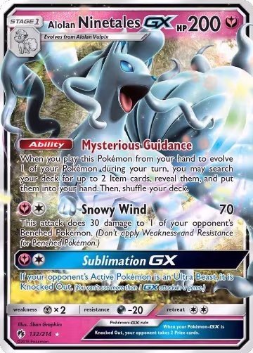 Alolan Ninetales GX (132/214), SM - Lost Thunder — Pokémon card price