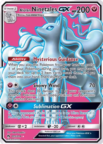 Alolan Ninetales GX (Full Art) (205/214), SM - Lost Thunder — Pokémon card price