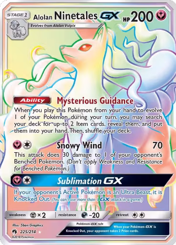 Alolan Ninetales GX (Secret) (225/214), SM - Lost Thunder — Pokémon card price