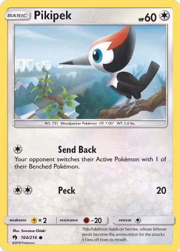 Pikipek (164) (164/214), SM - Lost Thunder — Pokémon card price