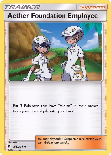 Aether Foundation Employee (168/214), SM - Lost Thunder — Pokémon card price