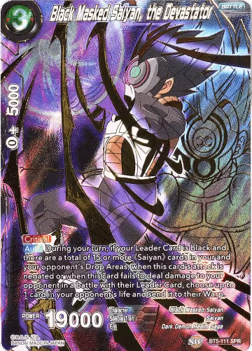 Black Masked Saiyan, the Devastator (SPR) (BT5-111), Miraculous Revival — DB Super card price