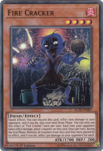 Fire Cracker (AC18-EN007), Advent Calendar 2018 — Yu-Gi-Oh! card price