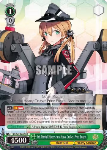 3rd Admiral Hipper-class Heavy Cruiser, Prinz Eugen (KC/S42-E030 RR), KanColle: Arrival! Reinforcement Fleets from Europe! — Weiß Schwarz card price