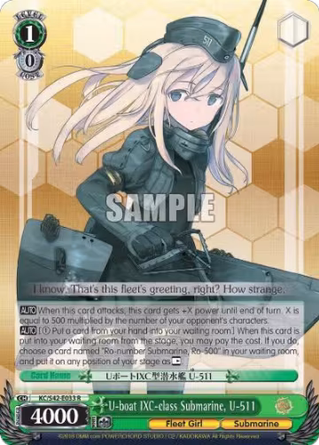 U-boat IXC-class Submarine, U-511 (KC/S42-E033 R), KanColle: Arrival! Reinforcement Fleets from Europe! — Weiß Schwarz card price