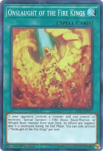 Onslaught of the Fire Kings (HISU-EN055), Hidden Summoners — Yu-Gi-Oh! card price