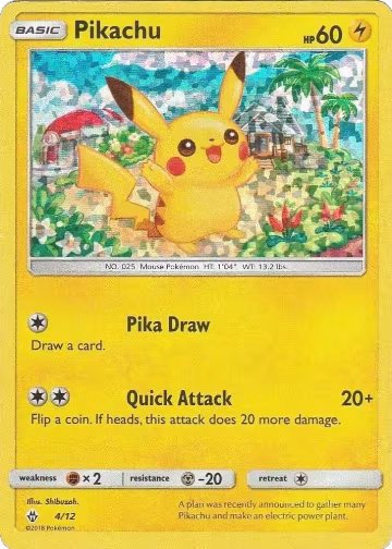 Pikachu - 4/12 (004/012) — card price