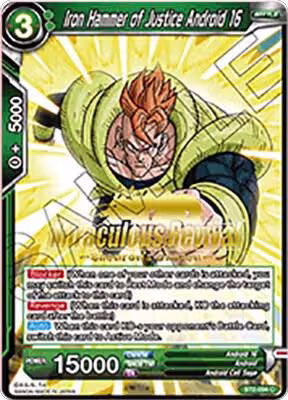 Iron Hammer of Justice Android 16 (Shenron's Chosen Stamped) (BT2-094), Tournament Promotion Cards — DB Super card price
