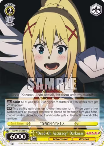 "Dead-On Accuracy" Darkness (KS/W55-E019 U), KonoSuba 2 — Weiß Schwarz card price