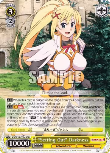 "Setting Out" Darkness (SR) (KS/W55-E004S SR), KonoSuba 2 — Weiß Schwarz card price