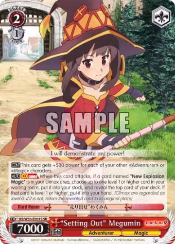 "Setting Out" Megumin (SR) (KS/W55-E051S SR), KonoSuba 2 — Weiß Schwarz card price
