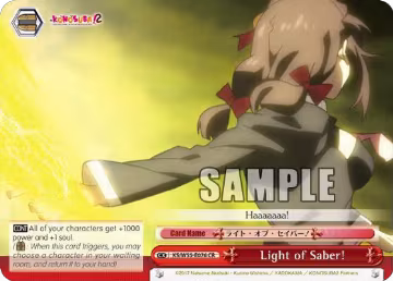 Light of Saber! (KS/W55-E076 CR), KonoSuba 2 — Weiß Schwarz card price