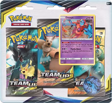 Team Up 3 Pack Blister [Deoxys], SM - Team Up — Pokémon sealed product price
