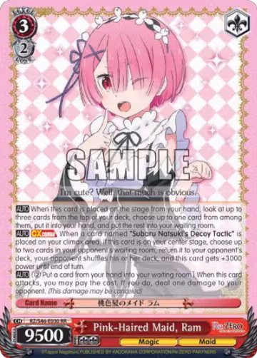 Pink-Haired Maid, Ram (RZ/S46-E030 RR), ZERO — Weiß Schwarz card price