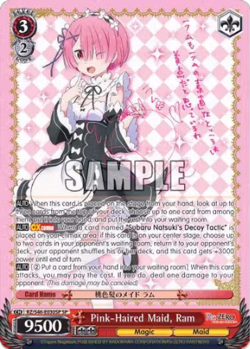 Pink-Haired Maid, Ram (SP) (RZ/S46-E030SP SP), ZERO — Weiß Schwarz card price