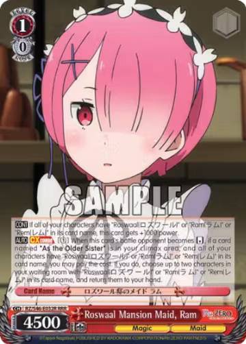 Roswaal Mansion Maid, Ram (RRR) (RZ/S46-E032R RRR), ZERO — Weiß Schwarz card price
