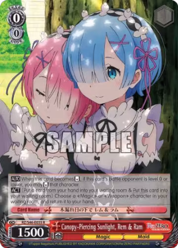 Canopy-Piercing Sunlight, Rem & Ram (RZ/S46-E035 R), ZERO — Weiß Schwarz card price