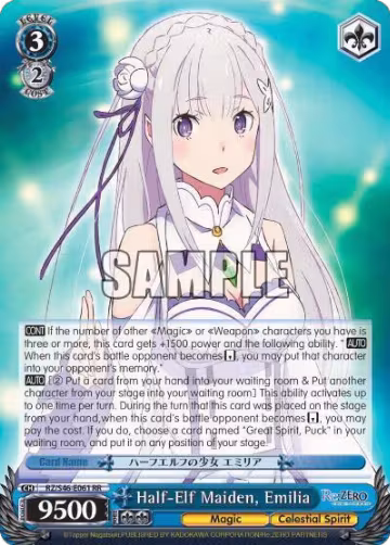 Half-Elf Maiden, Emilia (RZ/S46-E061 RR), ZERO — Weiß Schwarz card price