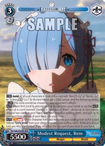 Modest Request, Rem (RRR) (RZ/S46-E069R RRR), ZERO — Weiß Schwarz card price