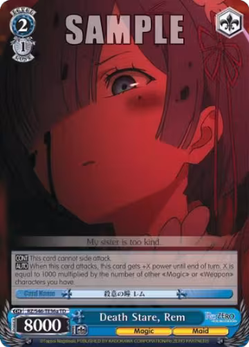 Death Stare, Rem (A) (RZ/S46-TE36a TD), ZERO — Weiß Schwarz card price