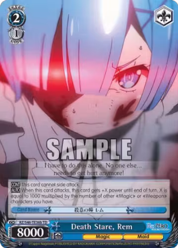 Death Stare, Rem (B) (RZ/S46-TE36b TD), ZERO — Weiß Schwarz card price
