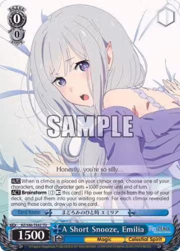 A Short Snooze, Emilia (RZ/S46-TE42 TD), ZERO — Weiß Schwarz card price