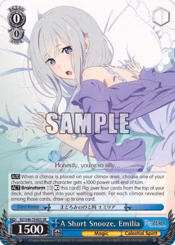 A Short Snooze, Emilia (SR) (RZ/S46-TE42S SR), ZERO — Weiß Schwarz card price