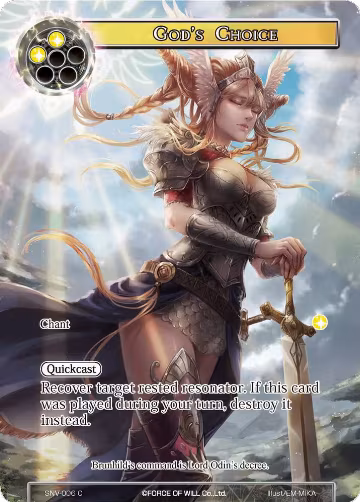 God's Choice (Full Art) (SNV-006), The Strangers of New Valhalla — Force of Will card price