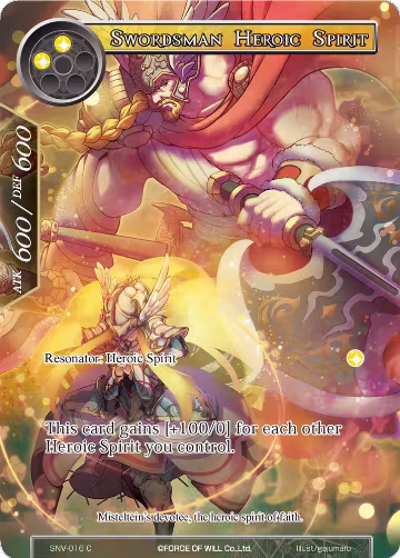 Swordsman Heroic Spirit (Full Art) (SNV-016), The Strangers of New Valhalla — Force of Will card price