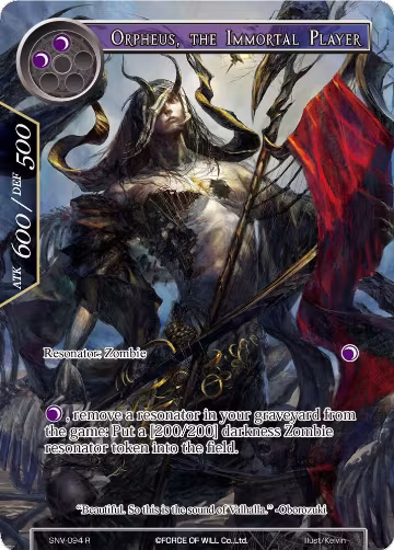 Orpheus, the Immortal Player (Full Art) (SNV-094), The Strangers of New Valhalla — Force of Will card price