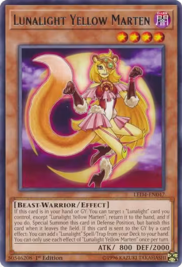 Lunalight Yellow Marten (LED4-EN047), Legendary Duelists: Sisters of the Rose — Yu-Gi-Oh! card price
