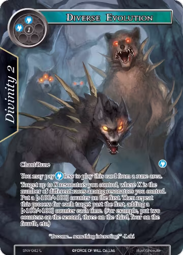 Diverse Evolution (Full Art) (SNV-043), The Strangers of New Valhalla — Force of Will card price