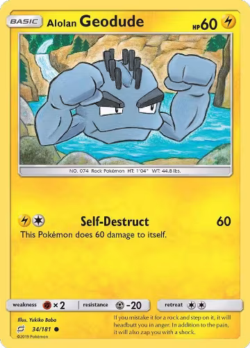 Alolan Geodude (34) (34/181), SM - Team Up — Pokémon card price