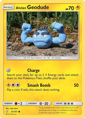 Alolan Geodude (35) (35/181), SM - Team Up — Pokémon card price