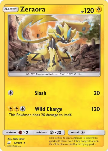 Zeraora (52/181), SM - Team Up — Pokémon card price