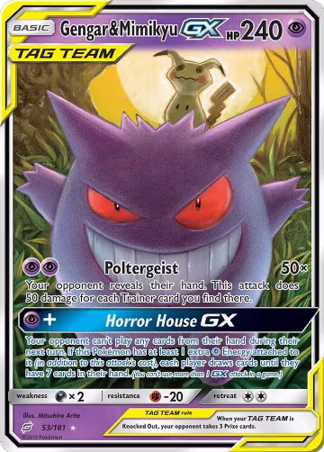 Gengar & Mimikyu GX (53/181), SM - Team Up — Pokémon card price