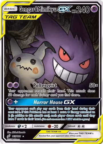 Gengar & Mimikyu GX (Alternate Full Art) (165/181), SM - Team Up — Pokémon card price