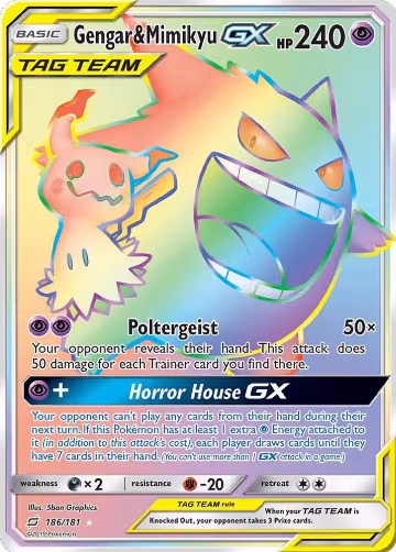 Gengar & Mimikyu GX (Secret) (186/181), SM - Team Up — Pokémon card price
