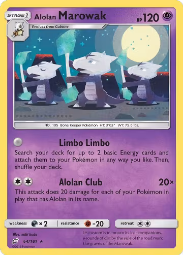 Alolan Marowak (64/181), SM - Team Up — Pokémon card price