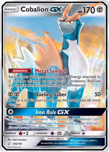 Cobalion GX (106/181), SM - Team Up — Pokémon card price